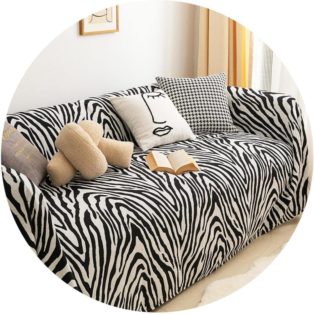 Divano confortevole Coperta Jacquard Poltrona, Copridivano Moderno nero