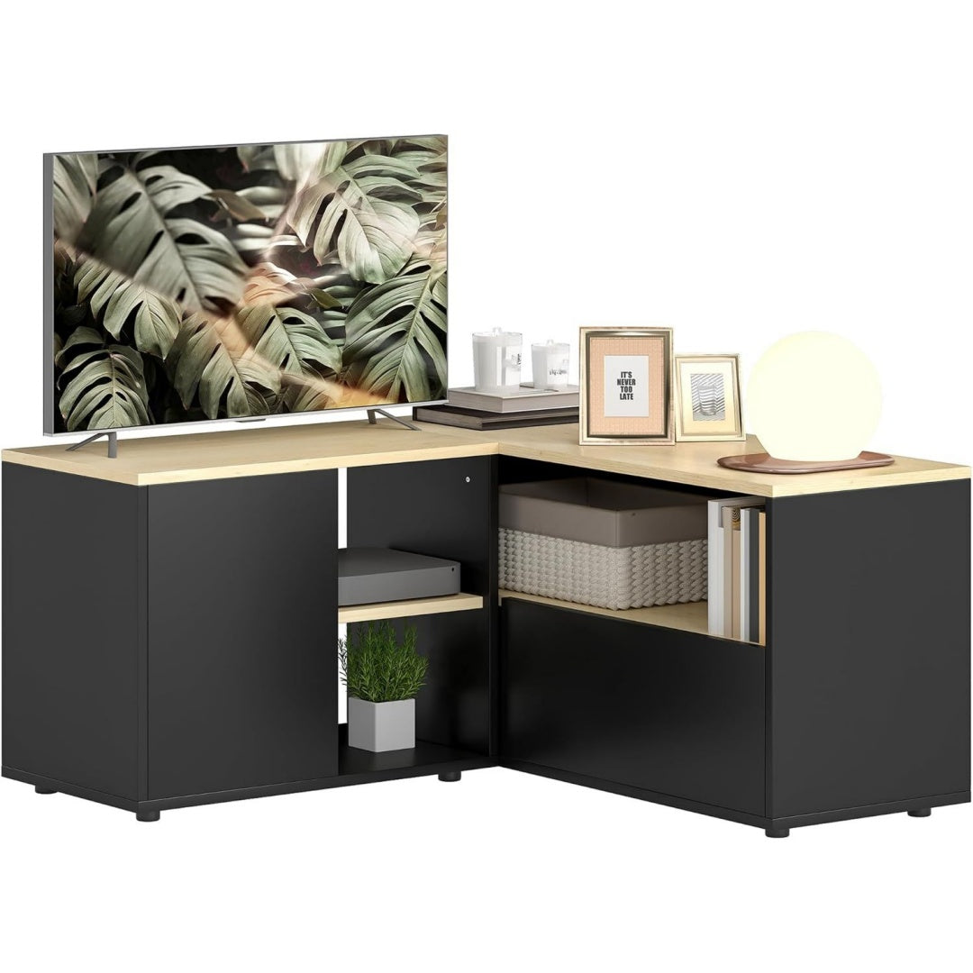 Mobile audiovisivo con ante rovere
