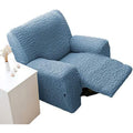 Seduta imbottita con ante rivestimento in tessuto blu