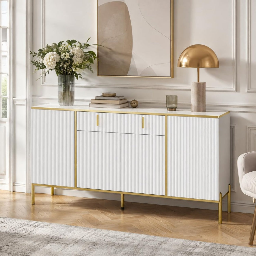 Madia contenitore bianco con cassetti in MDF