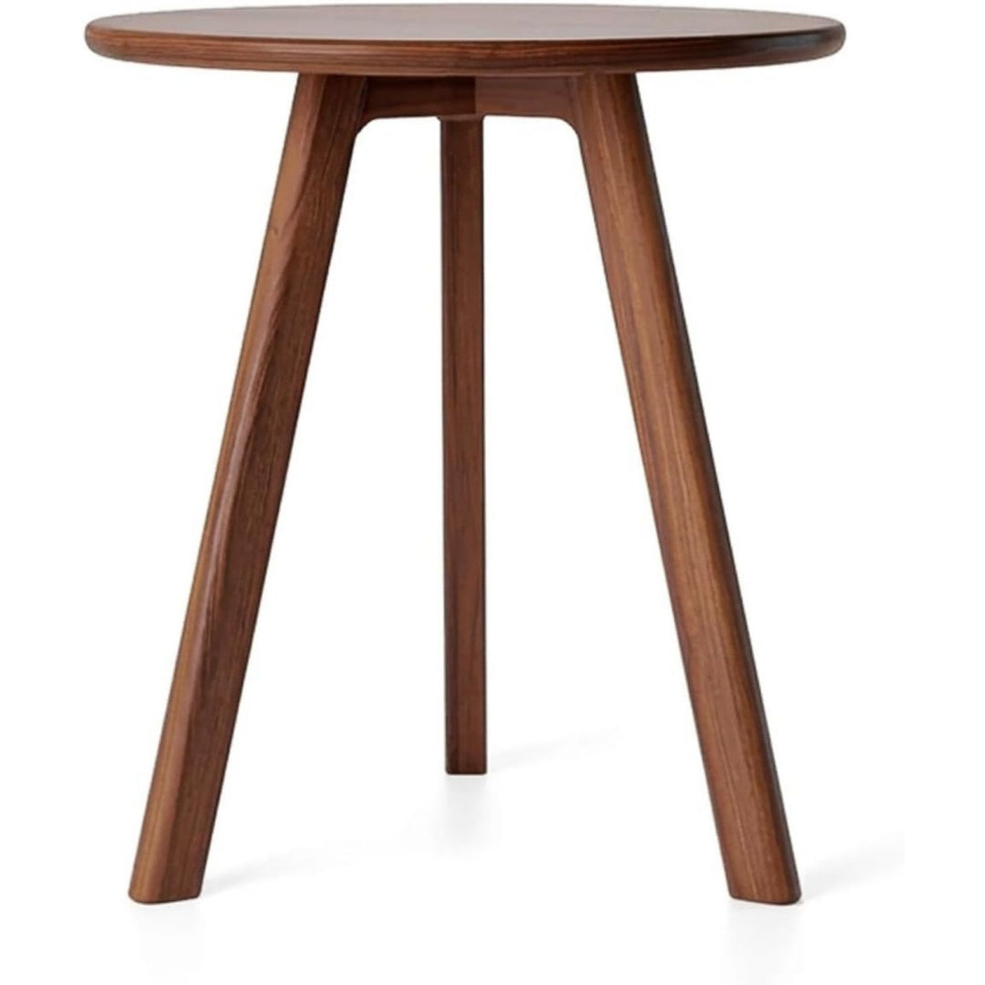 Tavolino laterale con illuminazione LED stile scandinavo noce