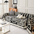 Divano confortevole Copridivano Boho Nappe Moderno Jacquard nero