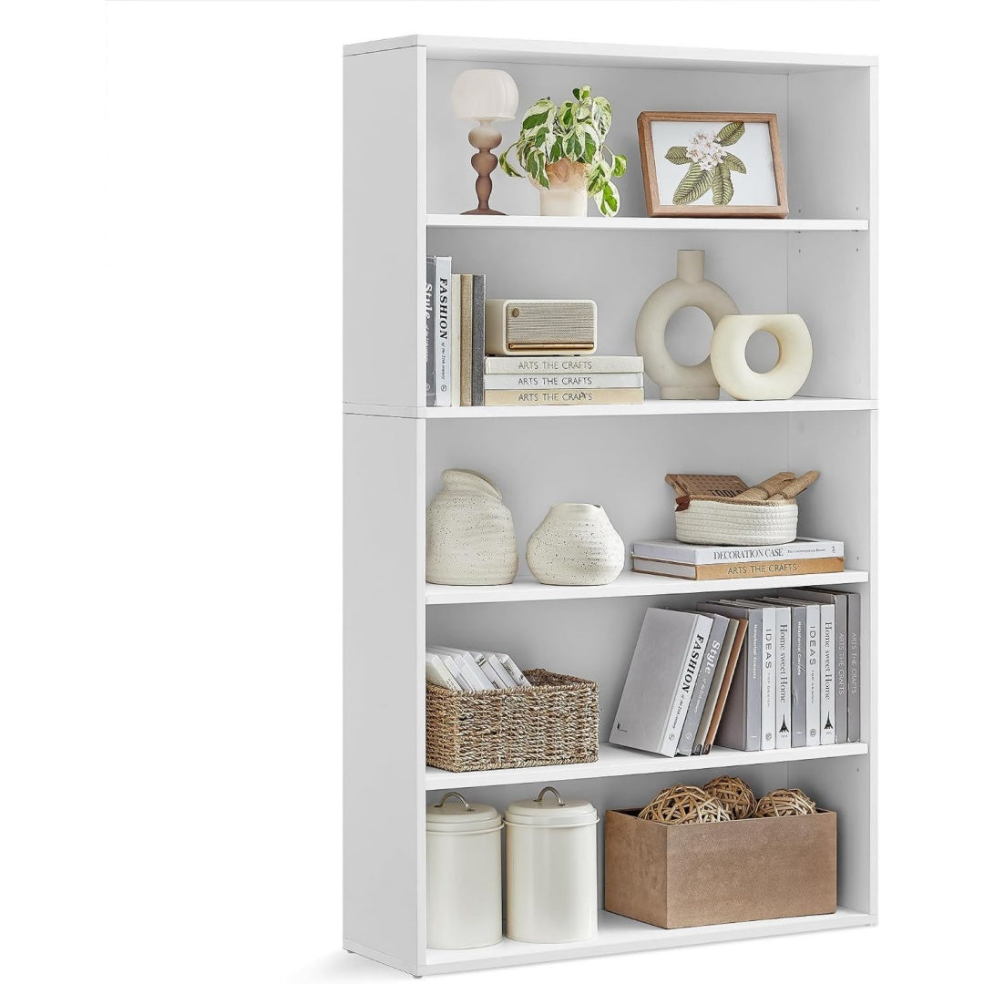 Libreria contenitore regolabile con ripiani bianco