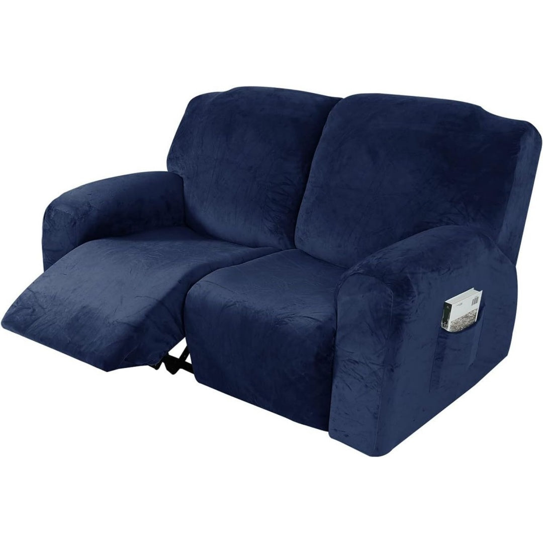 Poltrona confortevole regolabile reclinabile blu