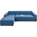 Divano da soggiorno Copridivano,Copridivano componibile Jacquard Pezzi Cuscini blu